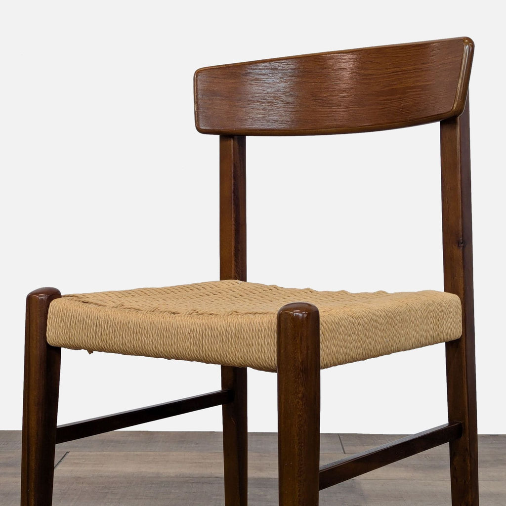 Wood Dining Chair with Woven Seat
