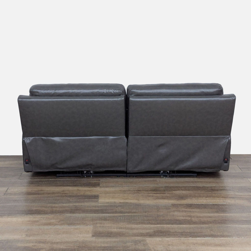 Living Spaces Modern Power Reclining Leather Loveseat