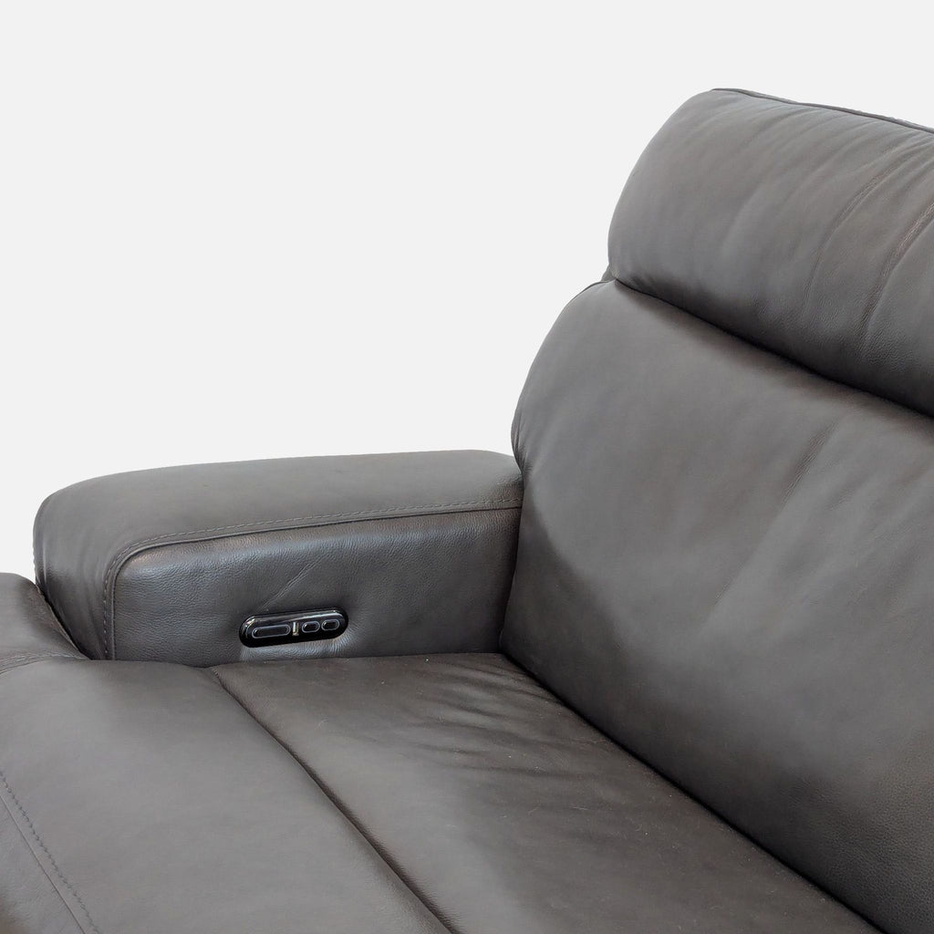 Living Spaces Modern Power Reclining Leather Loveseat