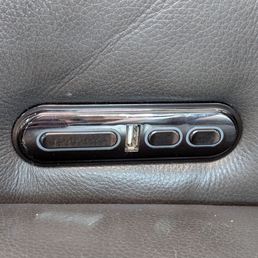 Living Spaces Modern Power Reclining Leather Loveseat