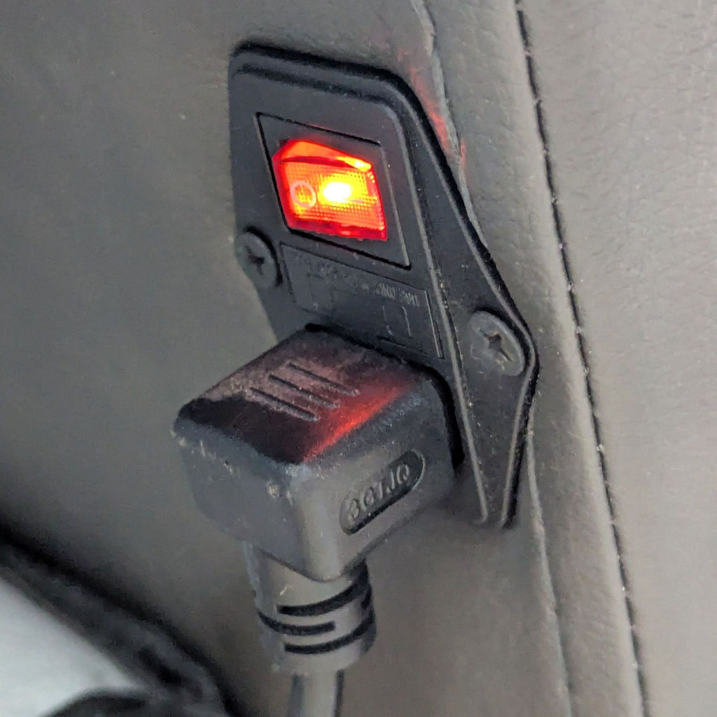 Living Spaces Modern Power Reclining Leather Loveseat