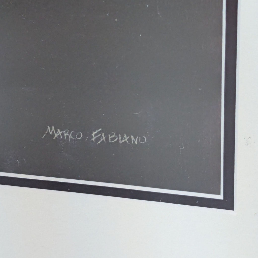2. Signature "Marco Fabiano" is visible in close-up on the painting's border.  