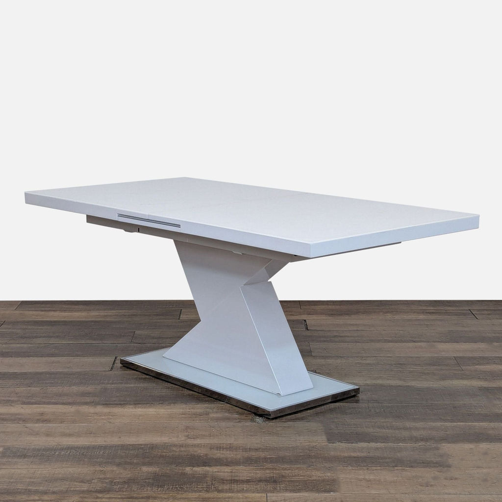 Modern 6-Piece Dining Set with White Table, 4 Chairs, and Bench