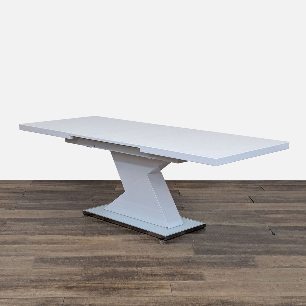 Modern 6-Piece Dining Set with White Table, 4 Chairs, and Bench