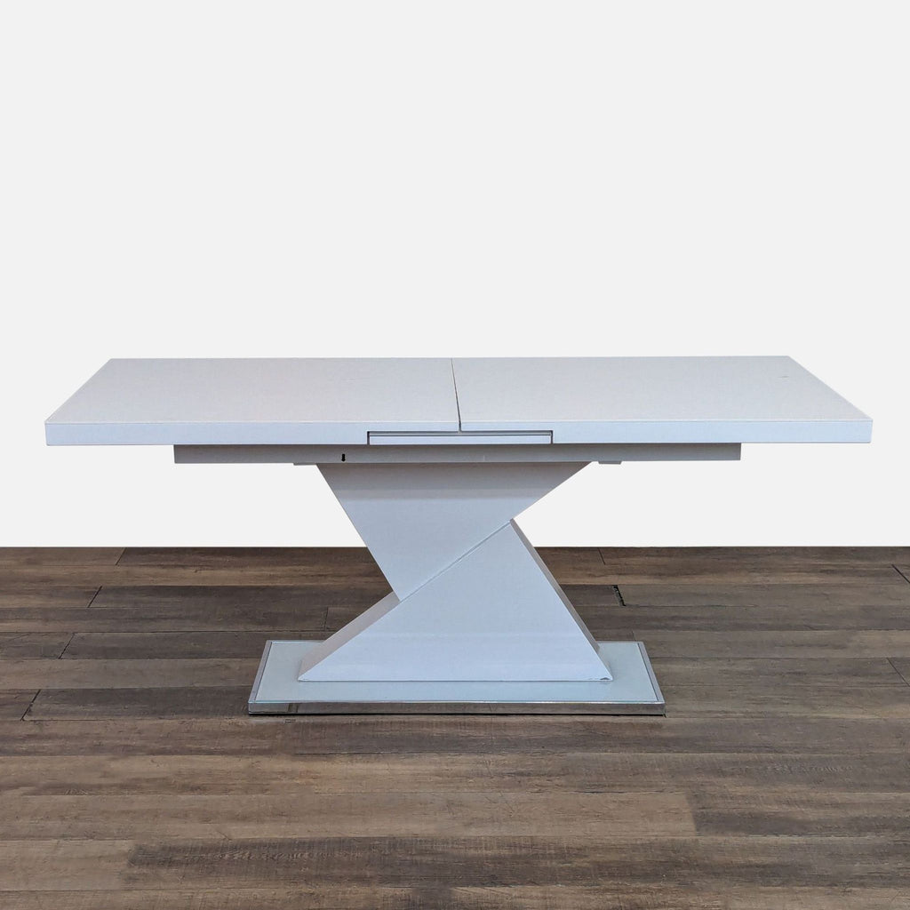 Modern 6-Piece Dining Set with White Table, 4 Chairs, and Bench