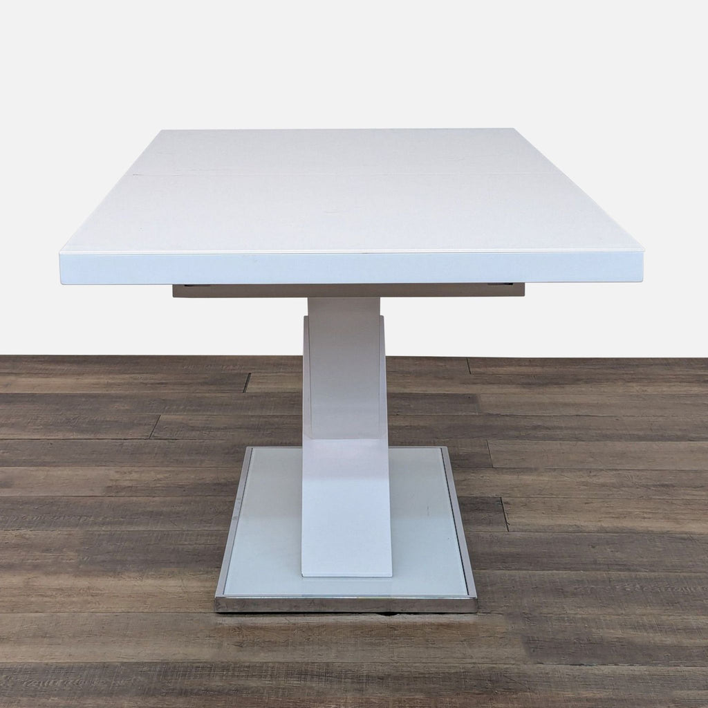 Modern 6-Piece Dining Set with White Table, 4 Chairs, and Bench