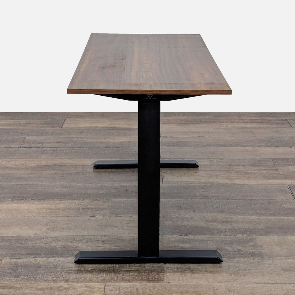 Adjustable Height Electric Standing Desk with Wood Laminate Top and Black Legs