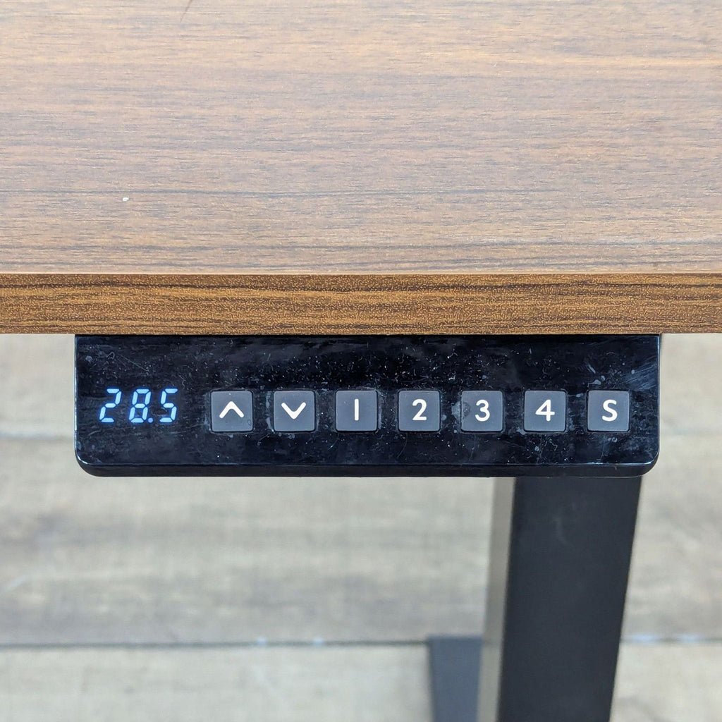 Adjustable Height Electric Standing Desk with Wood Laminate Top and Black Legs