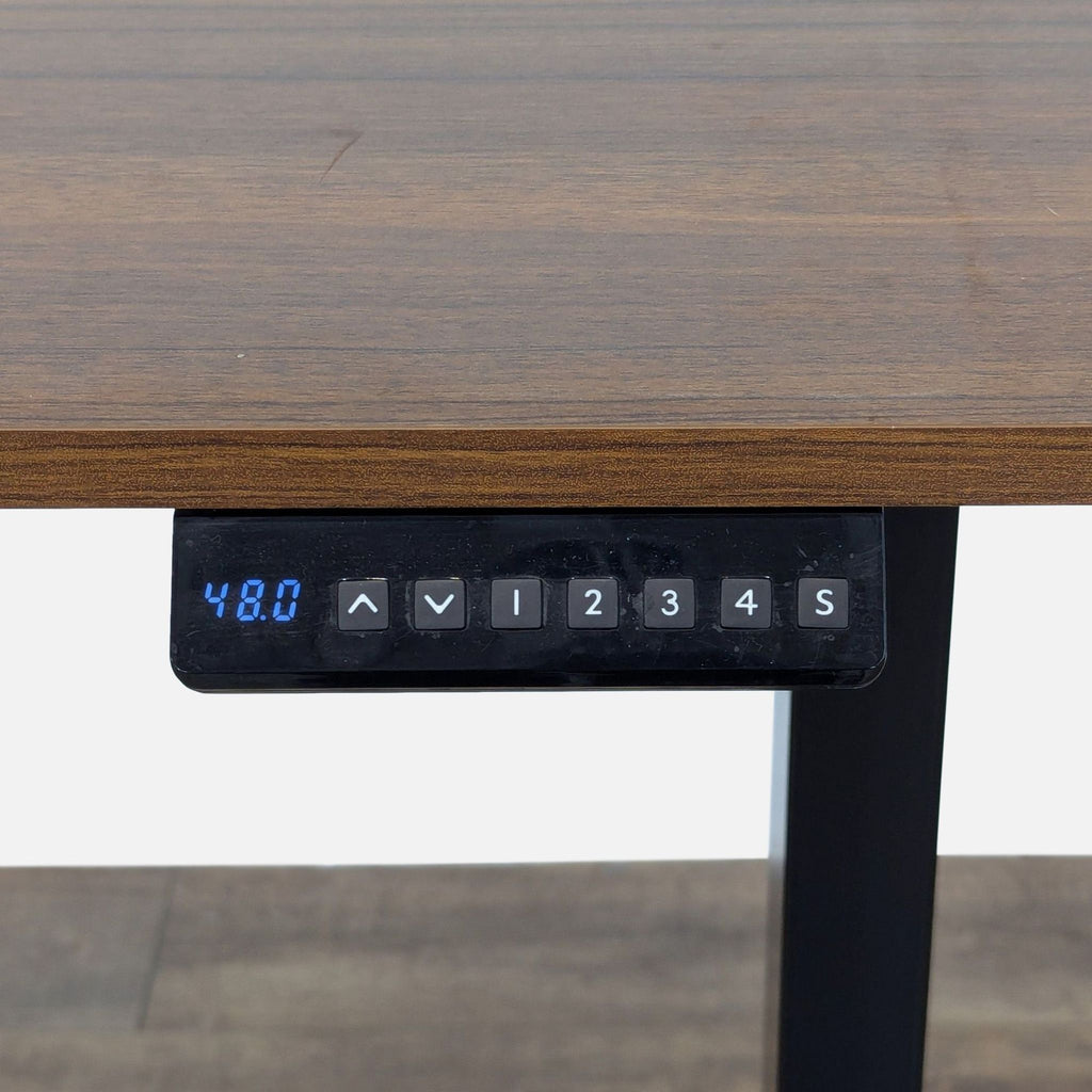 Adjustable Height Electric Standing Desk with Wood Laminate Top and Black Legs