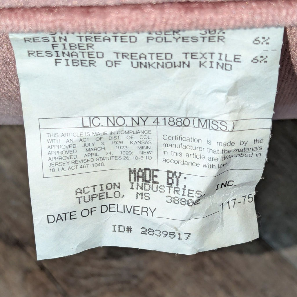 Vintage Rose Velvet Wingback Recliner Lounge Chair