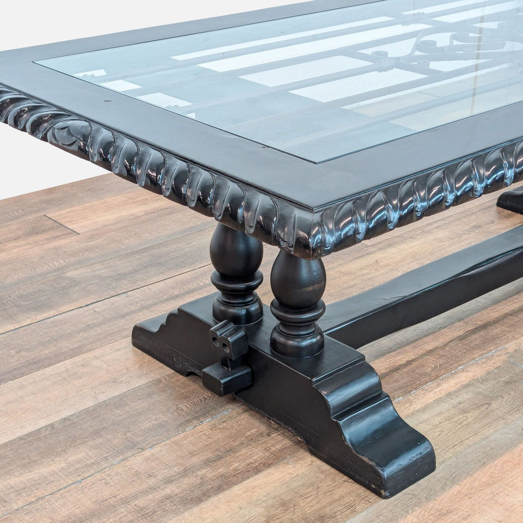 Peruvian Glass Top Dining Table