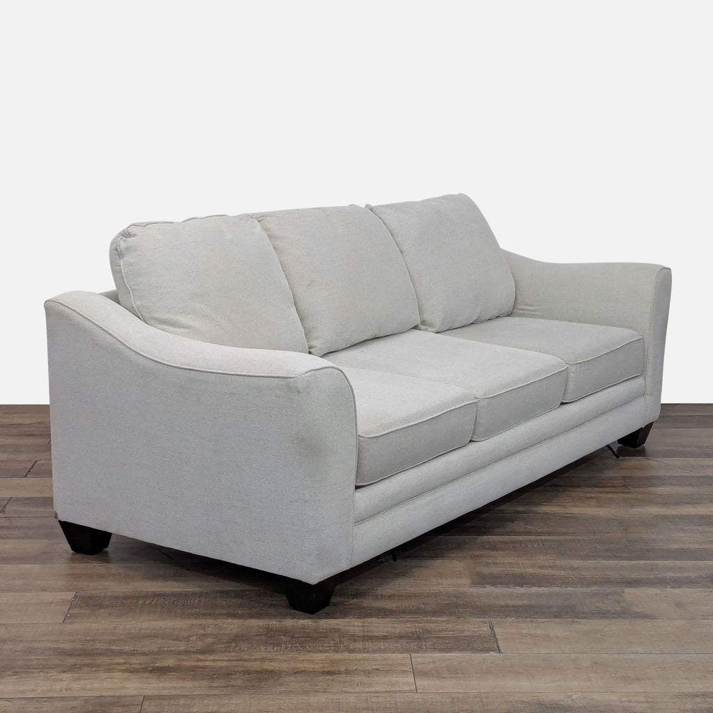 Living Spaces 3-Seat Sofa in Light Beige Fabric