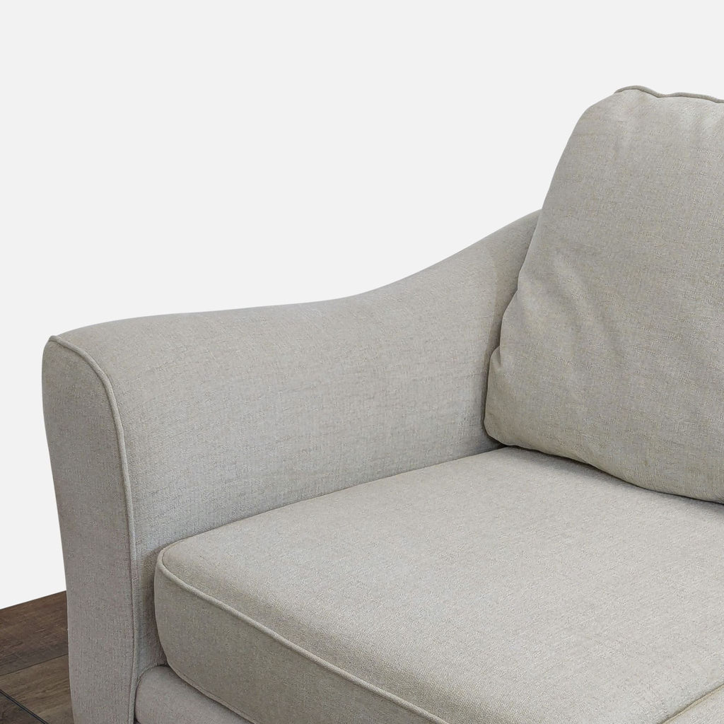 Living Spaces 3-Seat Sofa in Light Beige Fabric