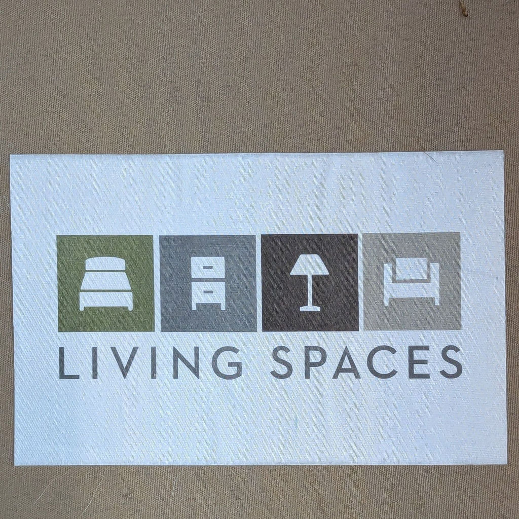 Living Spaces 3-Seat Sofa in Light Beige Fabric