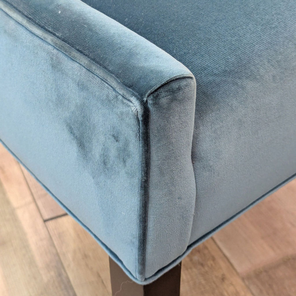 Kravet Furniture 7-Piece Oval Dining Set with Blue Velvet Chairs