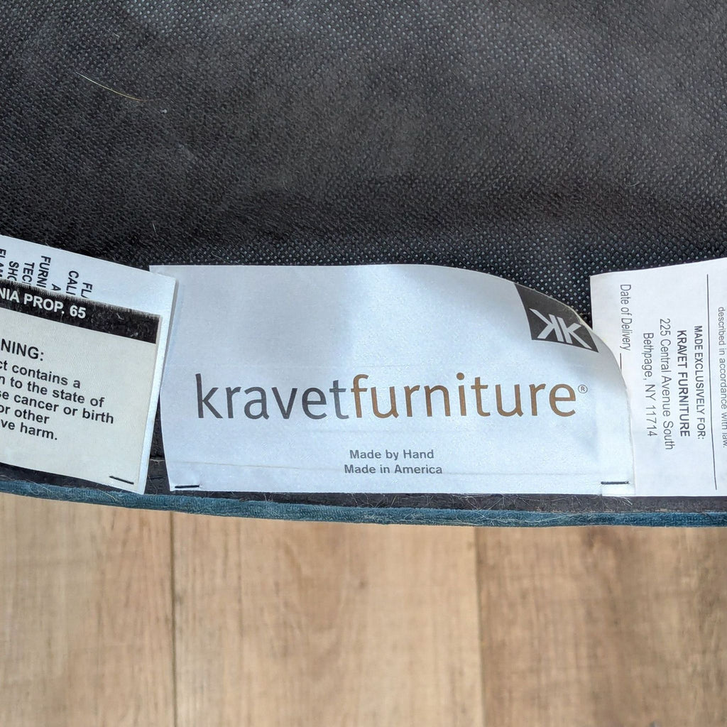 Kravet Furniture 7-Piece Oval Dining Set with Blue Velvet Chairs