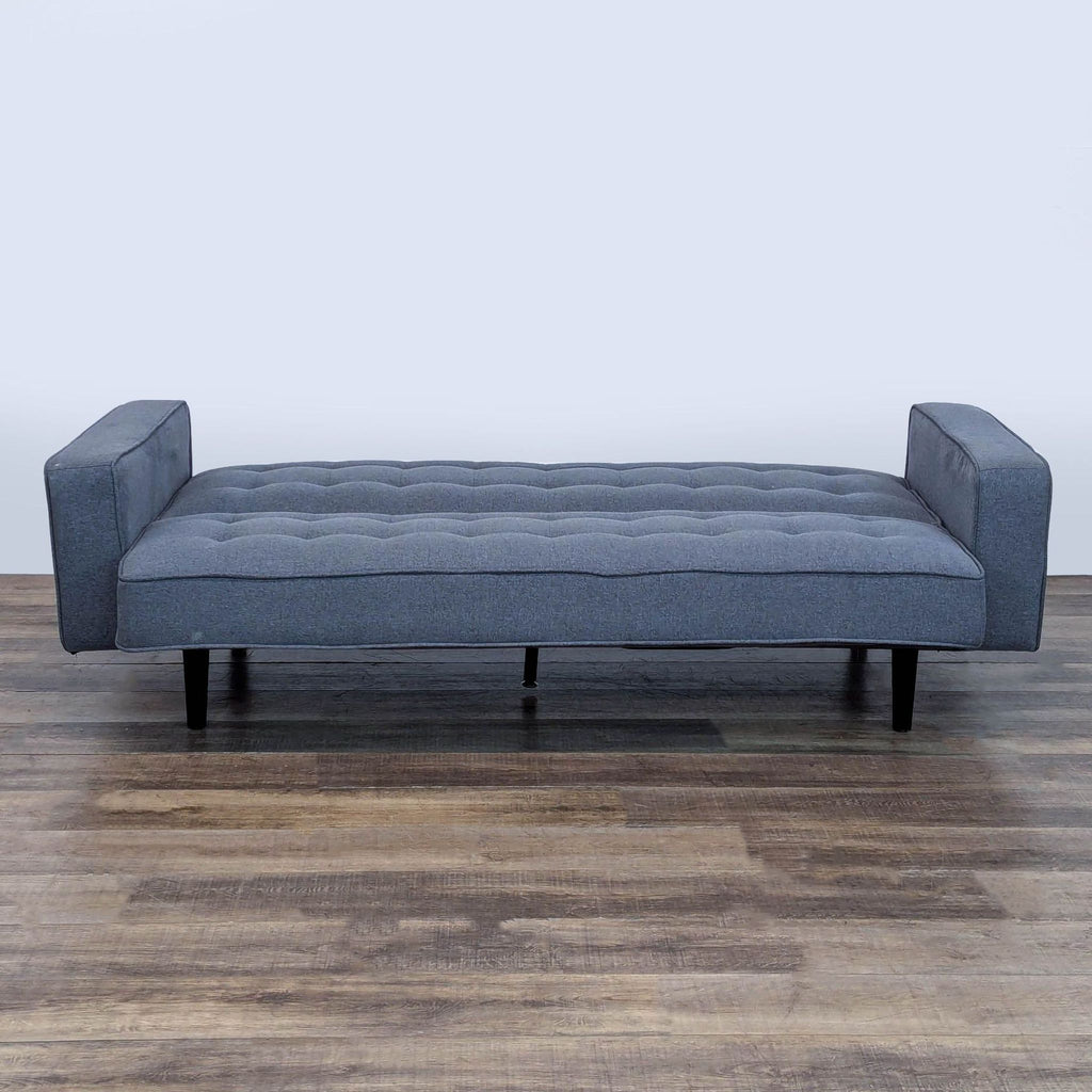Modern Gray Sleeper Sofa with Tufted Back and Cushions