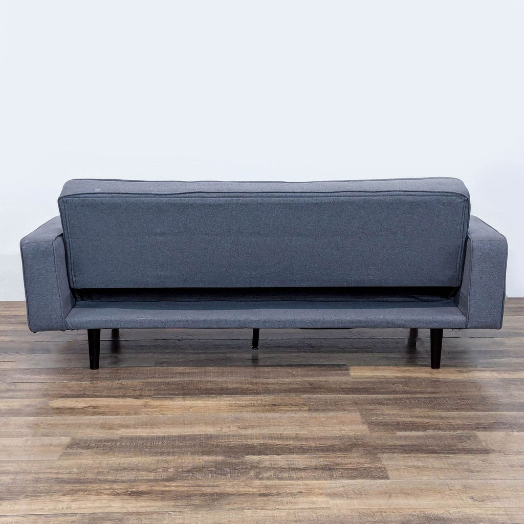 Modern Gray Sleeper Sofa with Tufted Back and Cushions