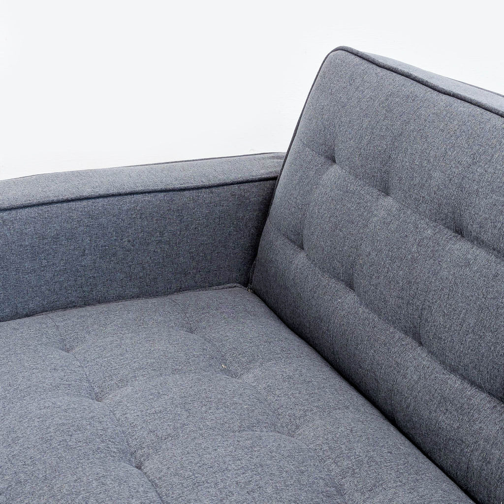 Modern Gray Sleeper Sofa with Tufted Back and Cushions