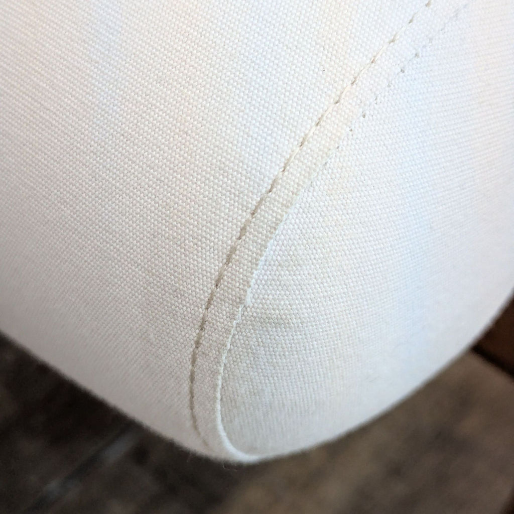 Mid-Century Modern Style White Lounge Chair with Wooden Frame