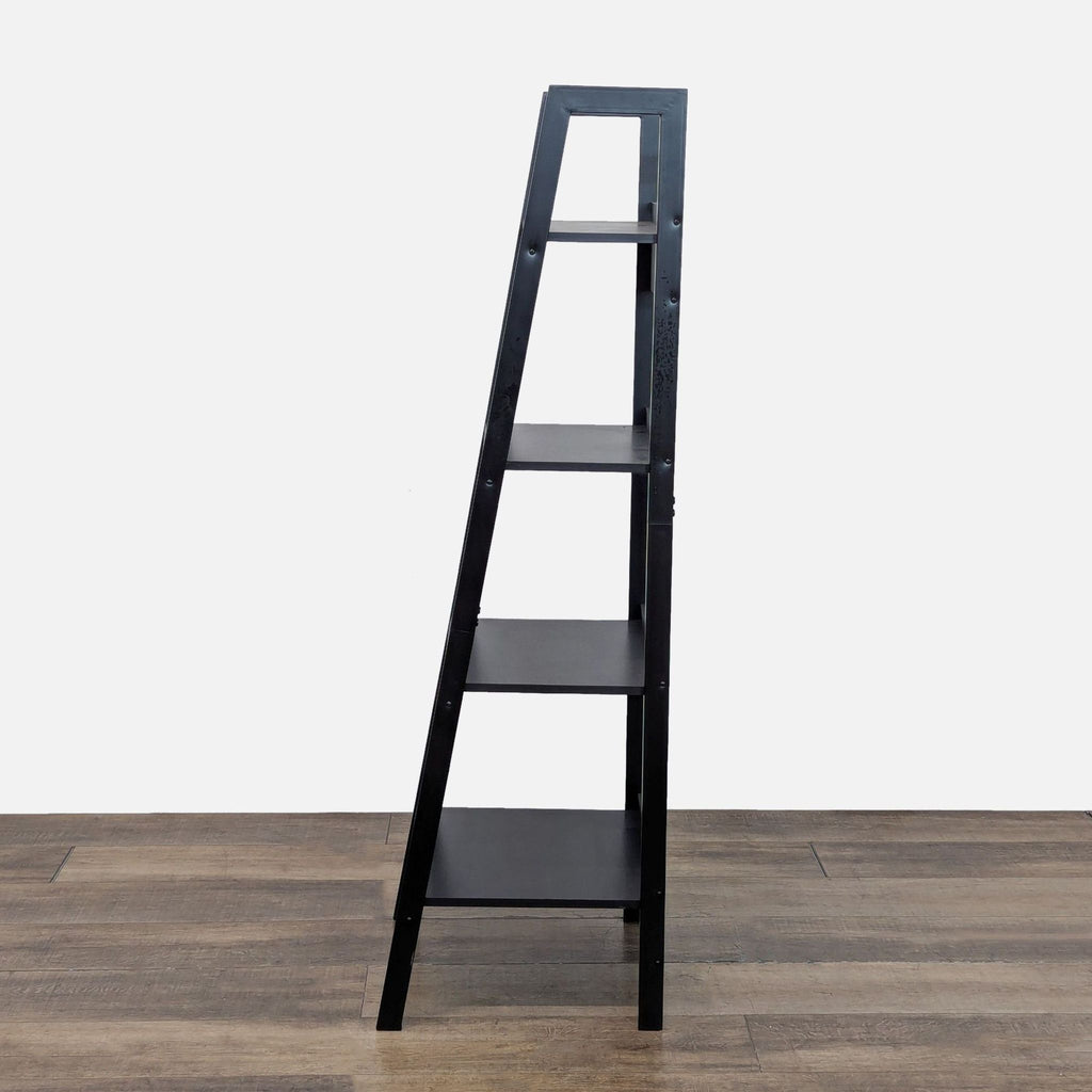 Modern Black 4-Tier Ladder Bookshelf