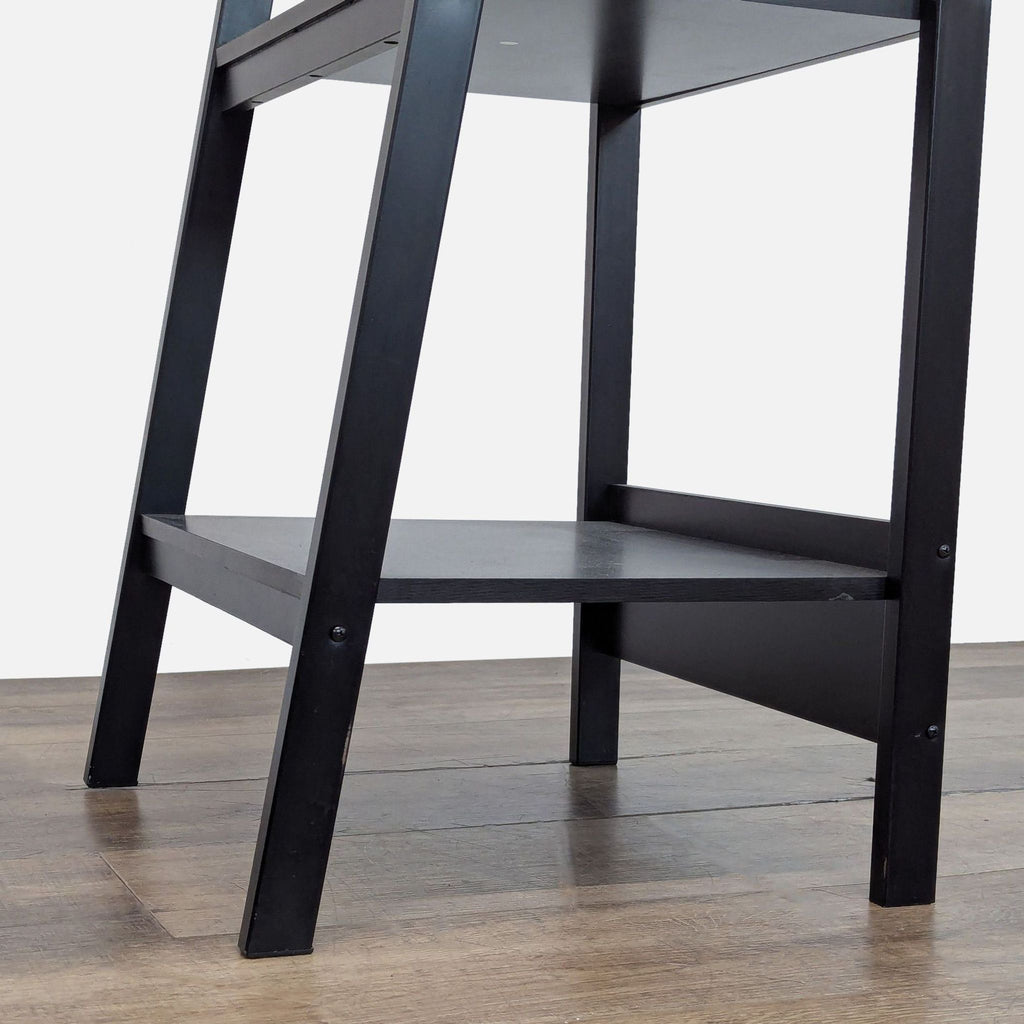 Modern Black 4-Tier Ladder Bookshelf