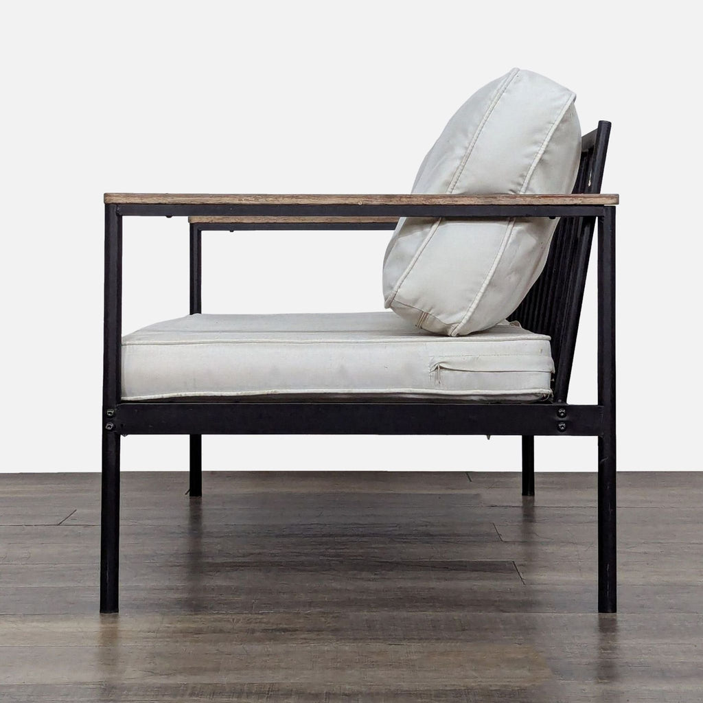 Modern Metal Outdoor Loveseat with Cushions