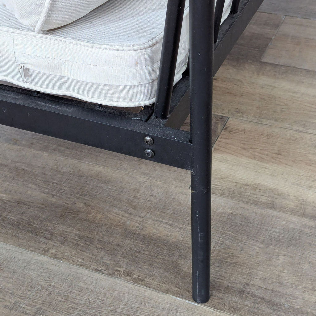 Modern Metal Outdoor Loveseat with Cushions