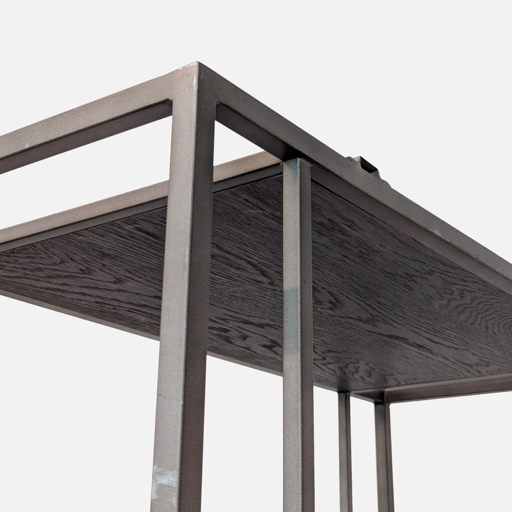 Modern Industrial Metal and Wood Bookshelf