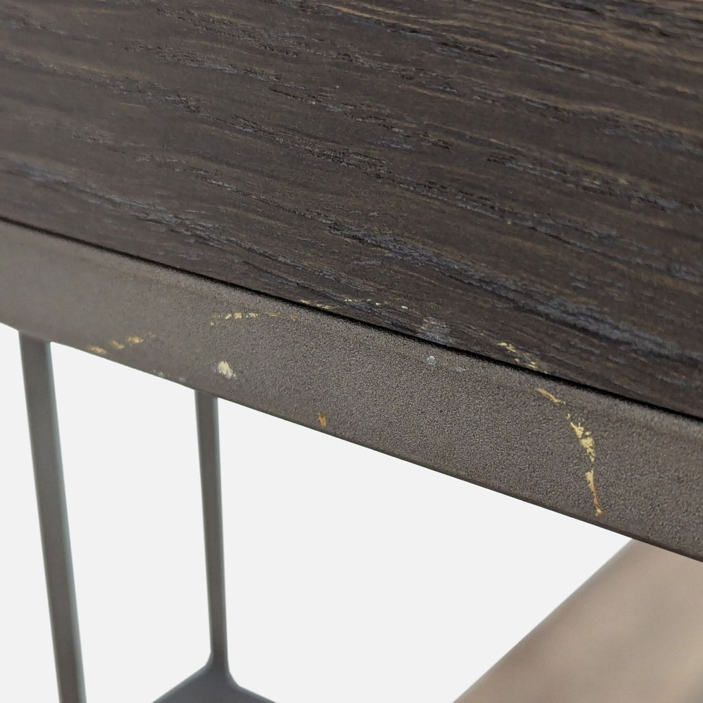 Modern Industrial Metal and Wood Bookshelf