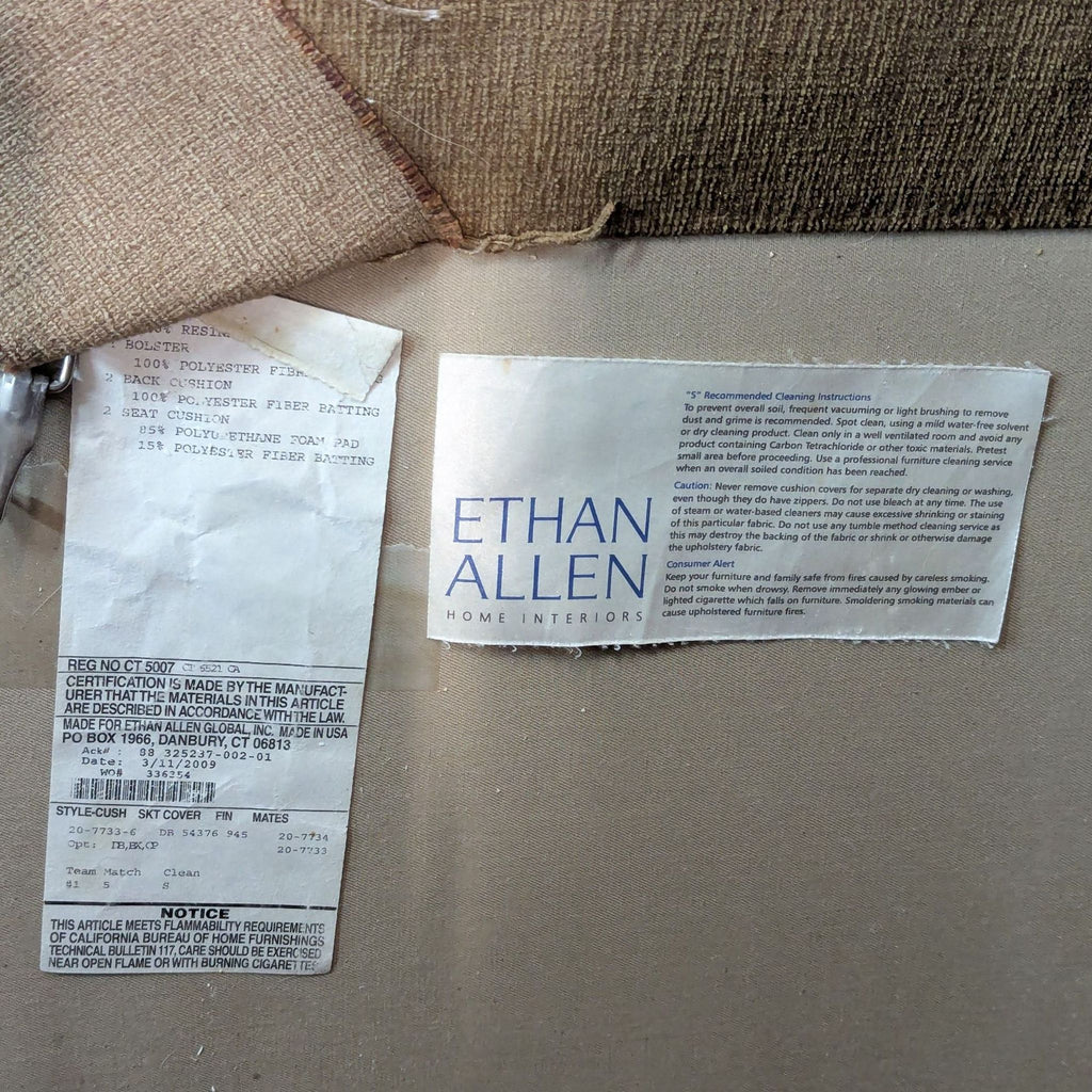 Ethan Allen Traditional 3-Seat Sofa