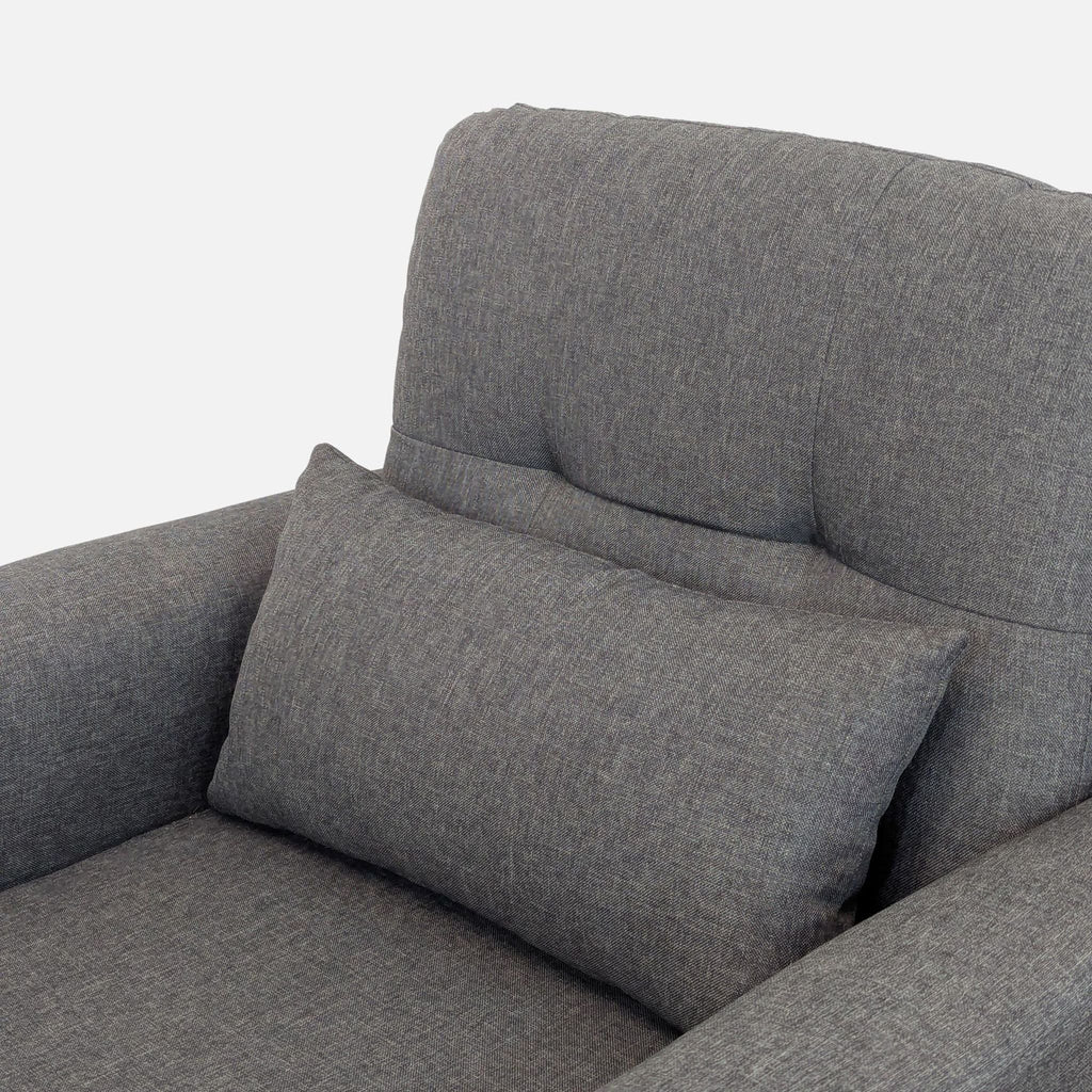 3. Close-up of Giantex lounge chair’s soft linen cushions and supportive lumbar pillow detail.