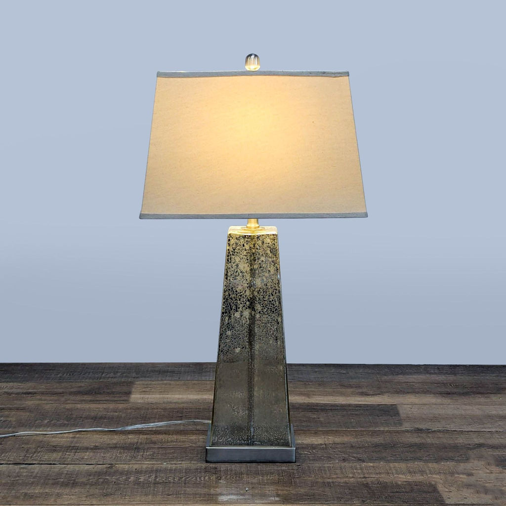 Mercury glass table lamp with a fabric shade, part of Walmart's Lighting collection.  