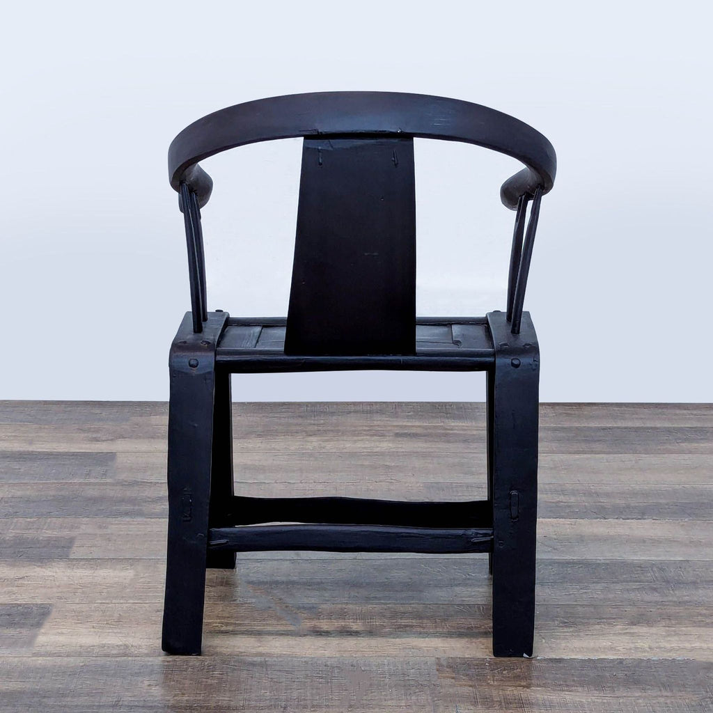 Chinese Horseshoe Black Armchair