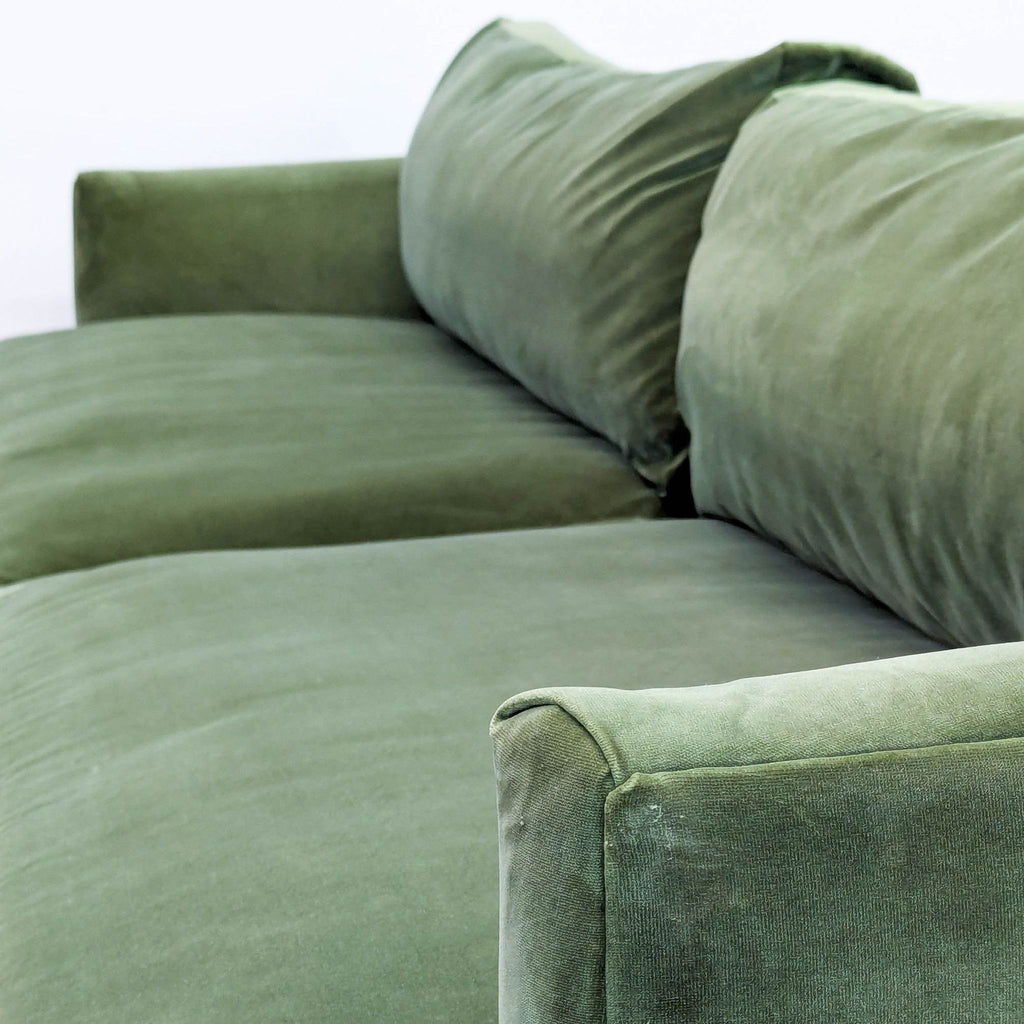 West Elm Haven 108” Modern Sofa in Tarragon Velvet