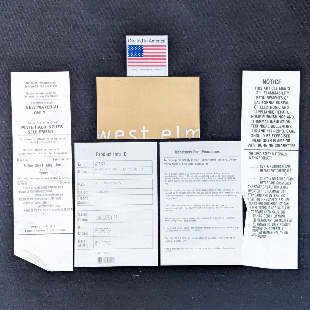 West Elm Haven 108” Modern Sofa in Tarragon Velvet