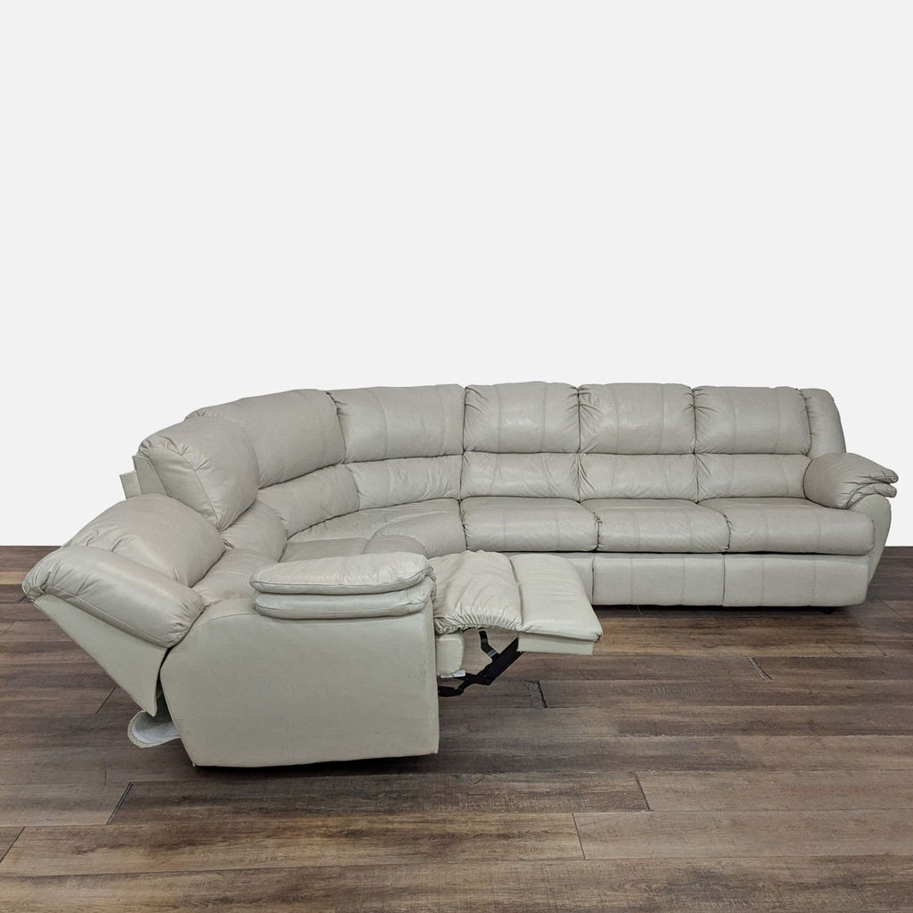 Ashley Furniture Leather Sectional with Recliner and Sleeper