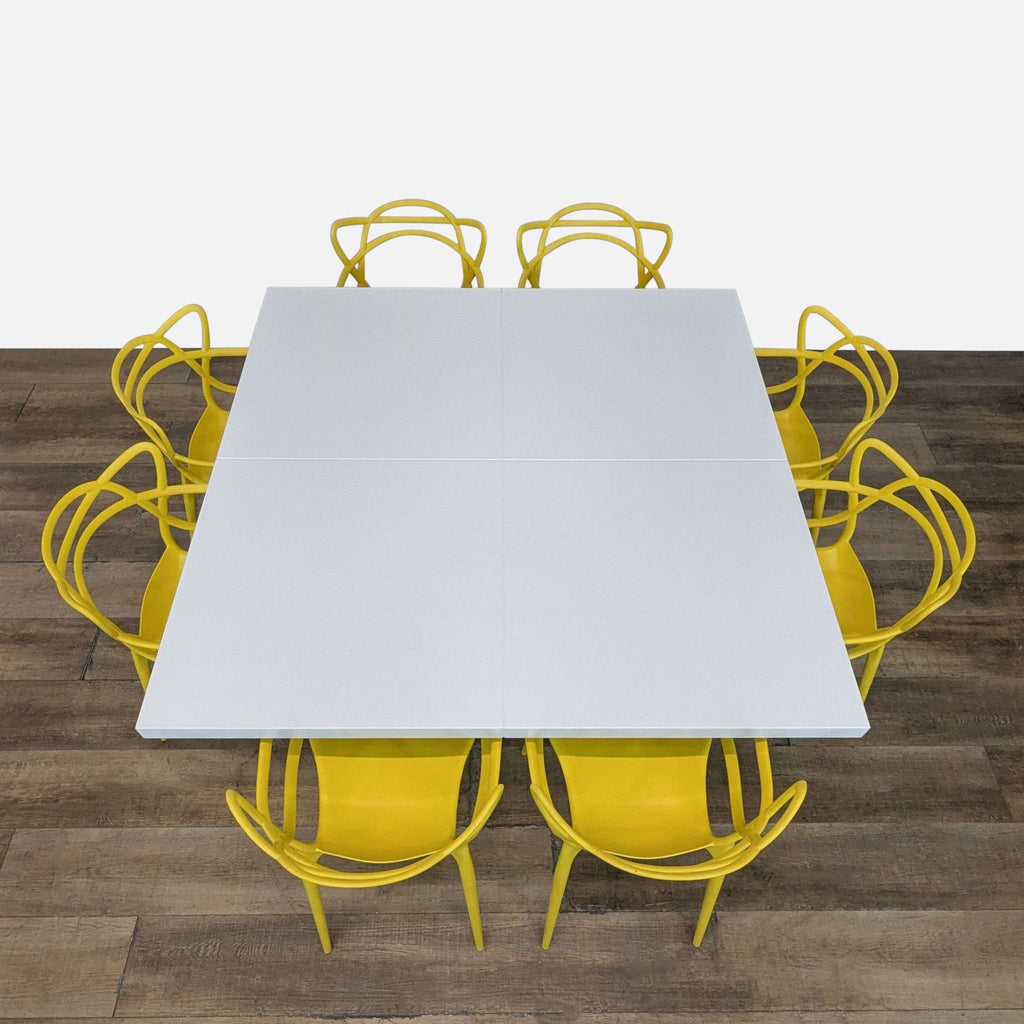 Modloft Modern Dining Table with 8 Kartell Masters Lookalike Chairs