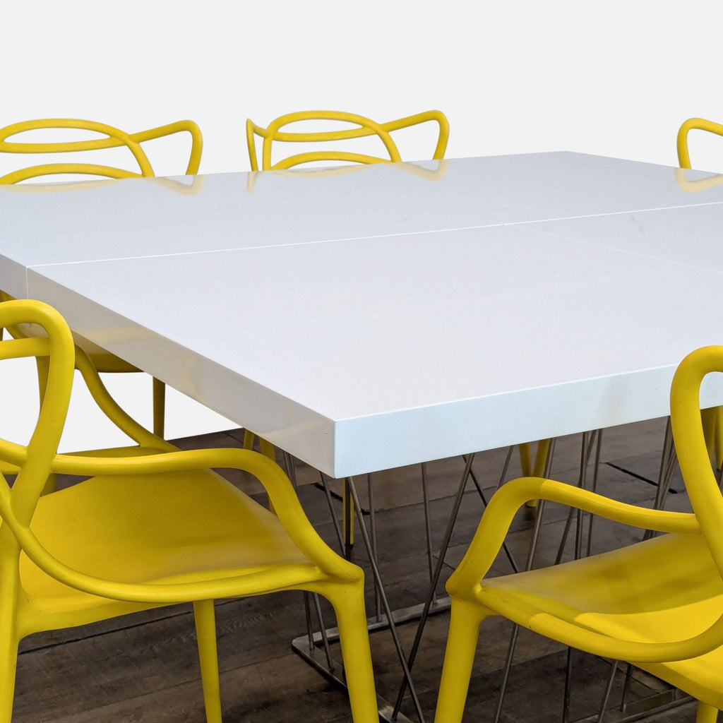 Modloft Modern Dining Table with 8 Kartell Masters Lookalike Chairs