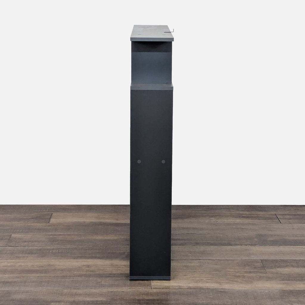 3. Narrow profile of Ada Home Decor engineered wood bookshelf with a contemporary melamine finish for ample storage.