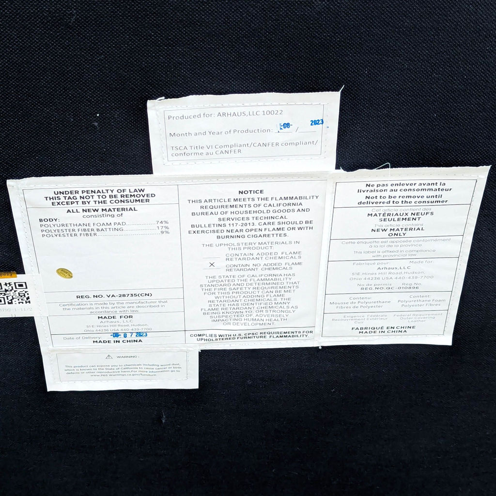 Arhaus Malta Modern Leather Sofa