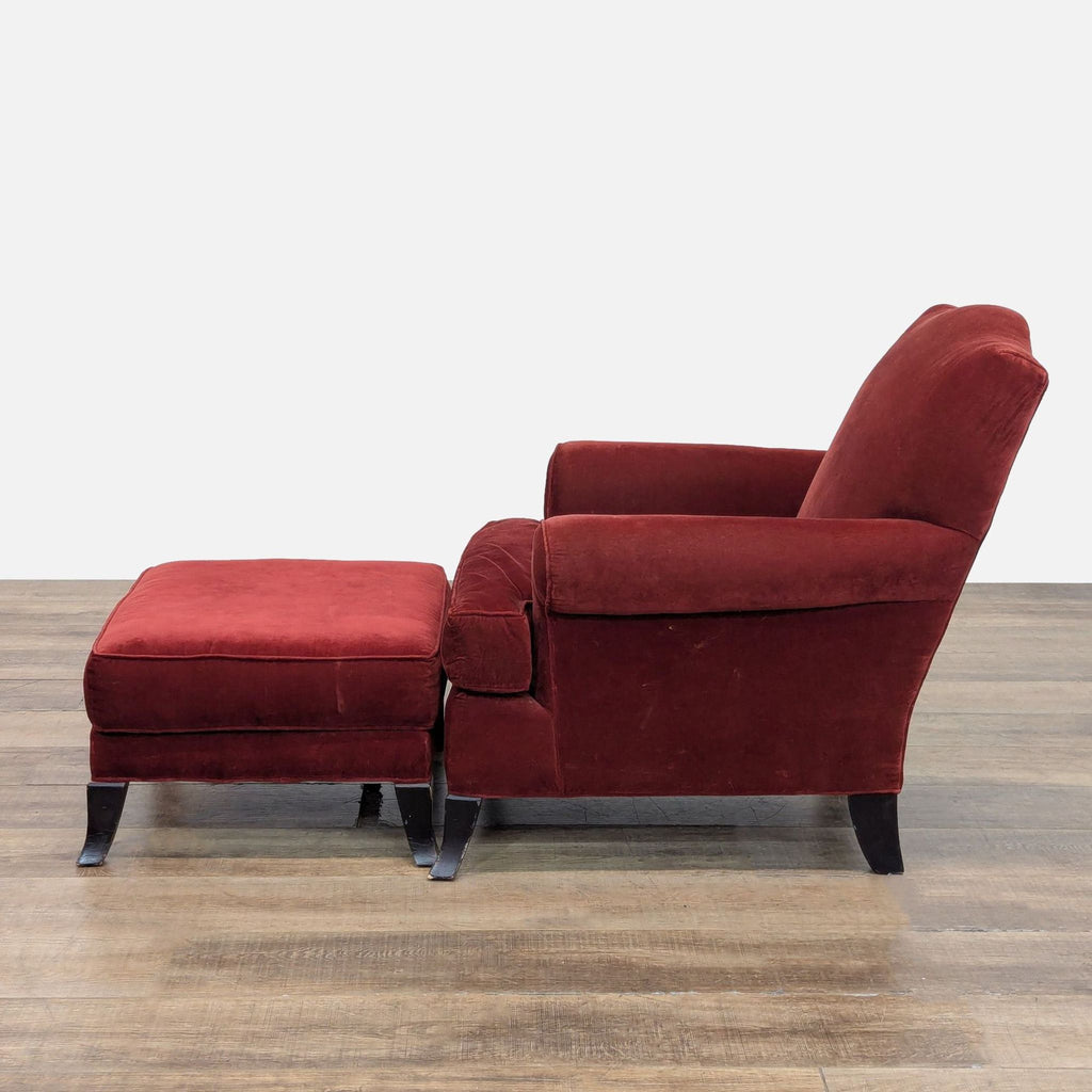 Crate and Barrel Classic Lounge Chair and Ottoman