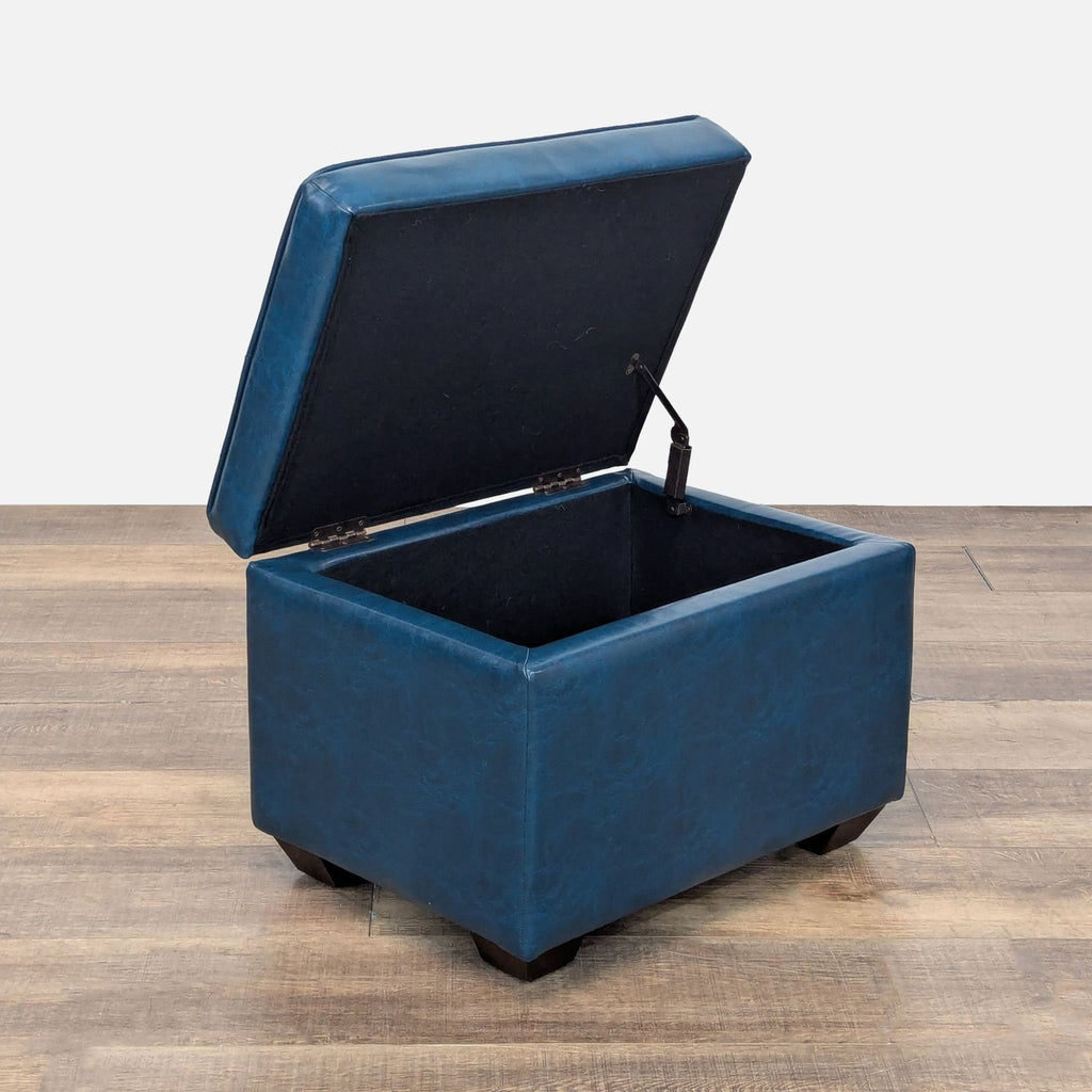 Faux Leather Storage Ottoman