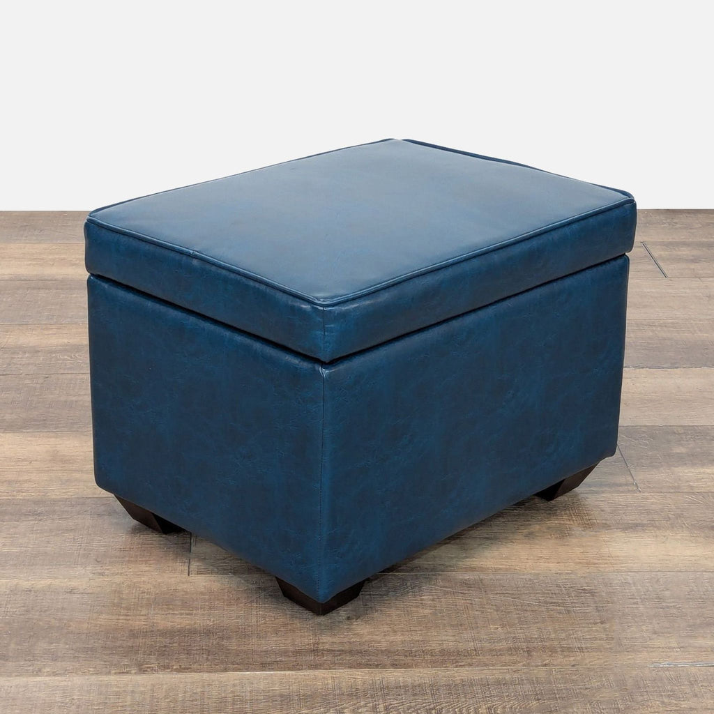 Faux Leather Storage Ottoman