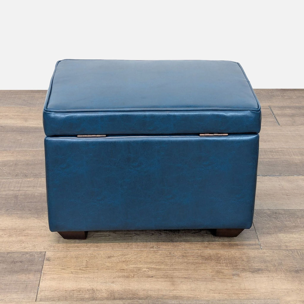 Faux Leather Storage Ottoman