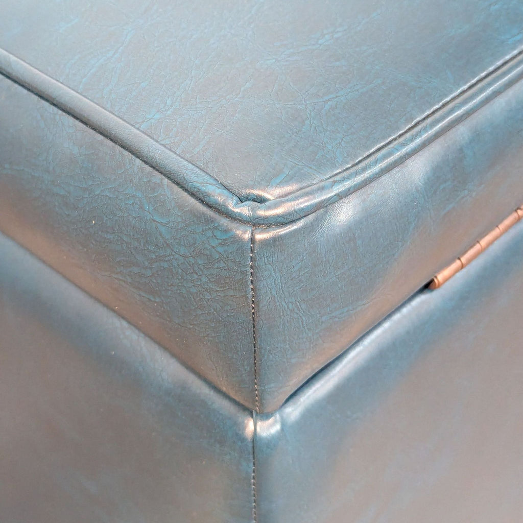 Faux Leather Storage Ottoman