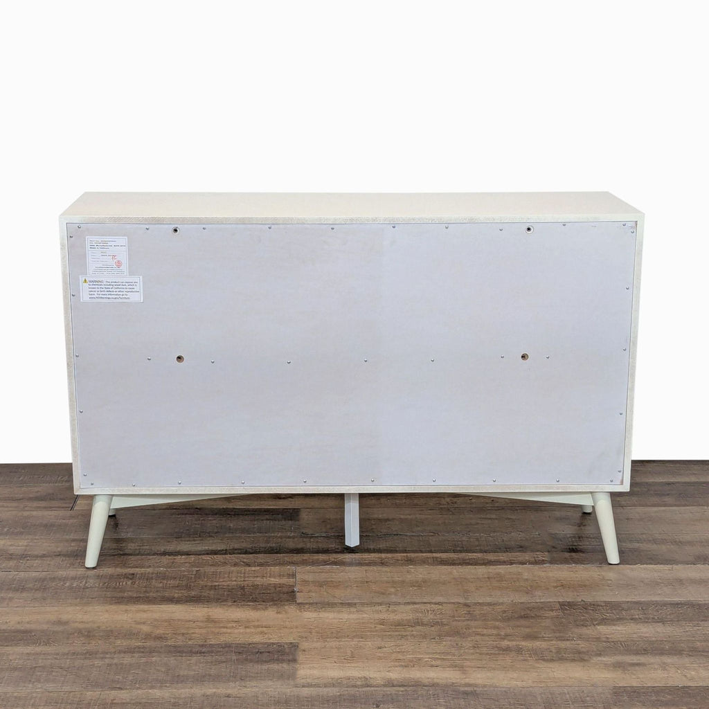 Najarian Furniture Mid-Century Modern Style White 6-Drawer Dresser