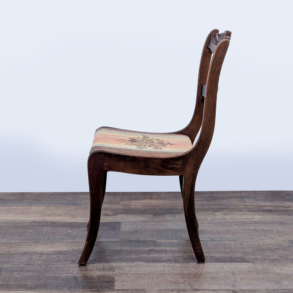 Vintage Dining Chair with Carved Back