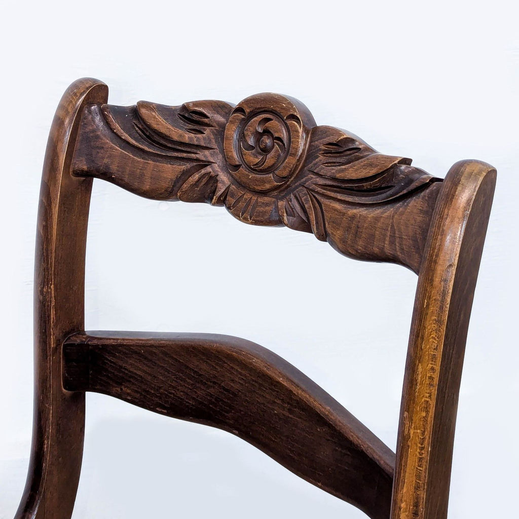 Vintage Dining Chair with Carved Back