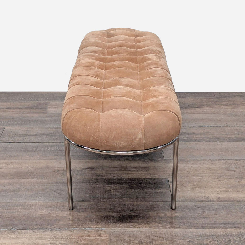 CB2 Luxey Tufted Suede Bench